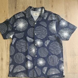 Folk Navy and White Geometric Shirt